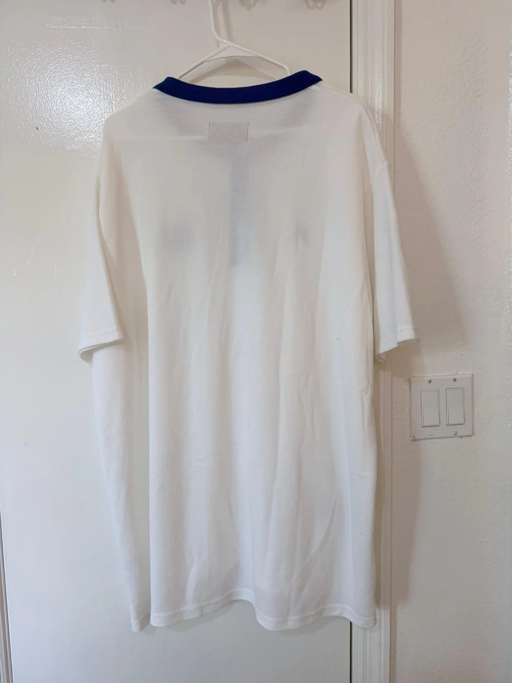 Jordan Men's White Polo with Blue Collar and Trim
